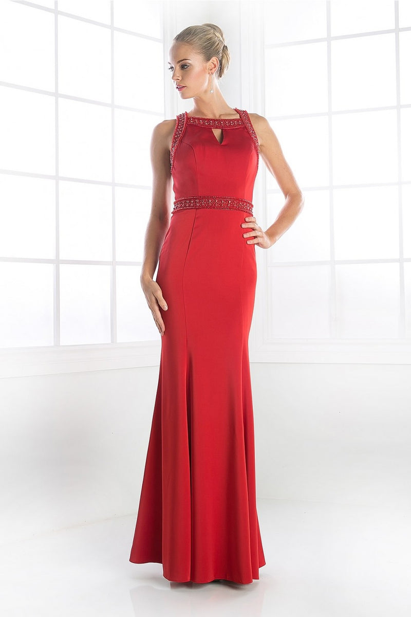 MyFashion.com - Beaded Sateen Sheath Dress (P108) - Cinderella Divine promdress eveningdress fashion partydress weddingdress 
 gown homecoming promgown weddinggown 