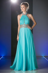 Beaded Chiffon A - Line Dress by Cinderella Divine -PC905