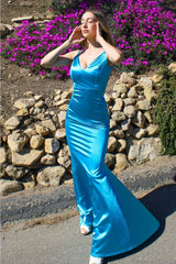 Neon Fitted Satin Dress By Cinderella Divine -SE016