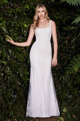 Fitted Sheath Beaded Bridal Gown By Cinderella Divine -J814W