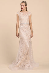 MyFashion.com - NOVELTY THEODORA LACE FIT AND FLARE GOWN (A0225) - Andrea&Leo promdress eveningdress fashion partydress weddingdress 
 gown homecoming promgown weddinggown 