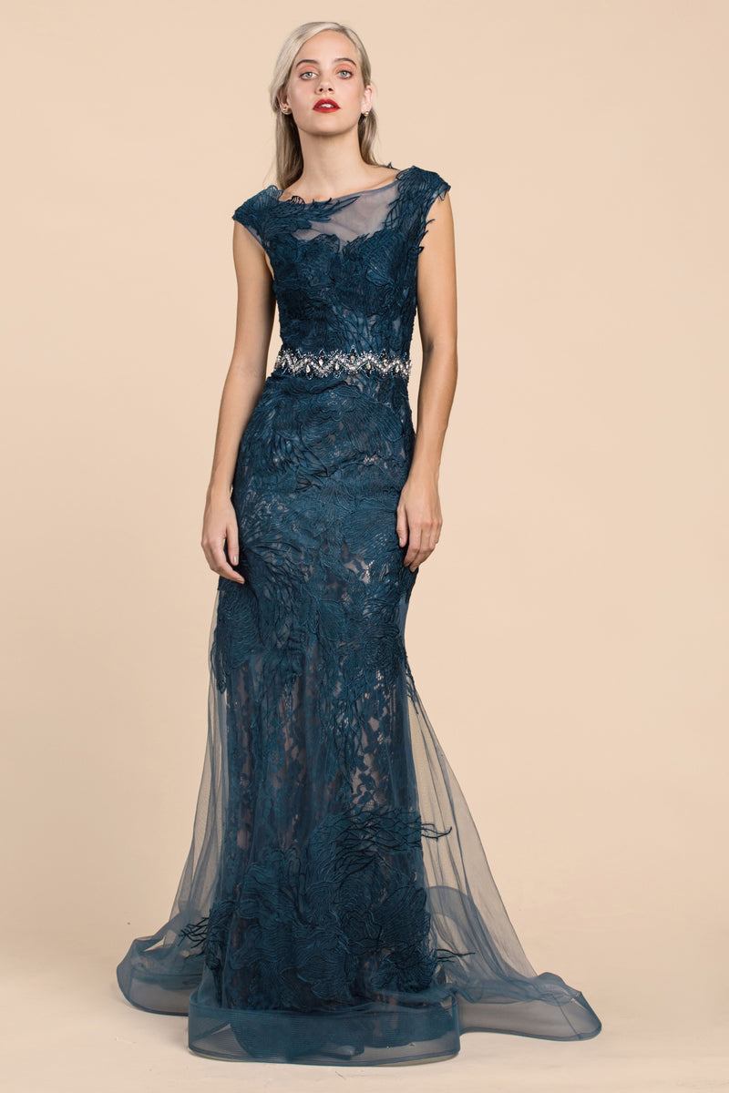MyFashion.com - NOVELTY THEODORA LACE FIT AND FLARE GOWN (A0225) - Andrea&Leo promdress eveningdress fashion partydress weddingdress 
 gown homecoming promgown weddinggown 