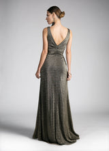 Metallic Knit Sheath Dress By Cinderella Divine -CH551