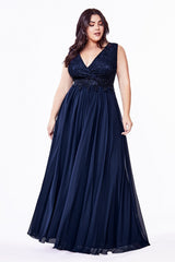 MyFashion.com - A-line chiffon dress with lace bodice and center back zipper.(S7201) - Cinderella Divine promdress eveningdress fashion partydress weddingdress 
 gown homecoming promgown weddinggown 