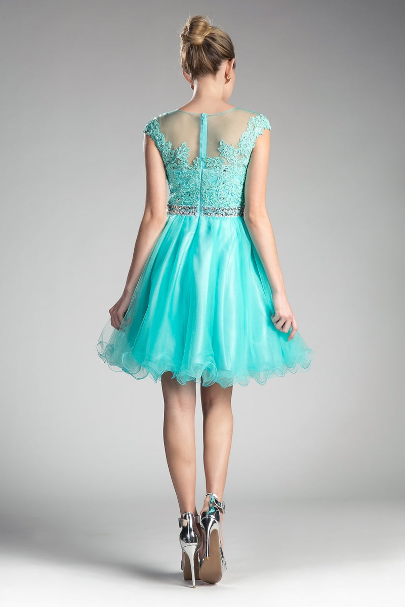 MyFashion.com - Beaded Lace Bodice Tulle Short Dress(UJ0012) - Cinderella Divine promdress eveningdress fashion partydress weddingdress 
 gown homecoming promgown weddinggown 