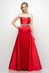 MyFashion.com - Strapless mikado gown with sheath underskirt and ballgown overskirt, complete with beaded belt.(UT253) - Cinderella Divine promdress eveningdress fashion partydress weddingdress 
 gown homecoming promgown weddinggown 
