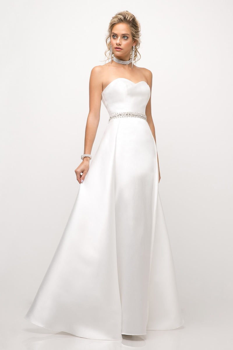MyFashion.com - Strapless mikado gown with sheath underskirt and ballgown overskirt, complete with beaded belt.(UT253) - Cinderella Divine promdress eveningdress fashion partydress weddingdress 
 gown homecoming promgown weddinggown 